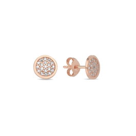 Heliophilia Silver Pendientes de Plata de Ley 925 con Baño de Oro Rosa y Circón
